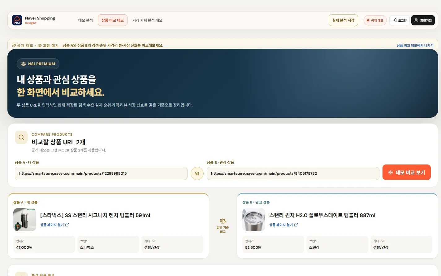 Naver Shopping Insight — 실제 순위 vs API 추정 순위 구분